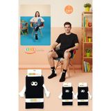 Color Socks El Ele Tutuşan Siyah Gözlü Mıknatıslı Soket Çorap Seti Düz Desenli Unisex - Standart