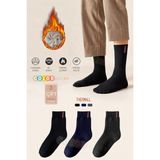 Color Socks Termal Kışlık Erkek Çorap Seti 3 Çift Yüksek Isı Özellikli Karışık Renklerde - 40 - 45