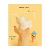 colorbuddie Kedicik Seramik Saksı | Boyanabilir El Yapımı Beton Tozu Obje