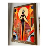 ColorCraft KADIN DESENLİ SANATSAL BASKILI AHŞAP ÇERÇEVELİ SERAMİK TABLO 50cmx30cm
