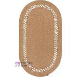 Colore Home Bej Oval Hasır Jüt Kilim Bohem Oval Halı El Dokuması Paspas - 80 x 150 cm