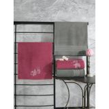 Colorful 4'lü Havlu Gri-Koyu Pembe Hamam Seti
