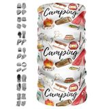 Colorful Camping Desenli Çok Amaçlı Dikişsiz Boyunluk – Unisex Outdoor Bandana, Maske, Bere, Saç Bandı | UPF +50 Nefes Alabilir Kumaş, 17 Farklı Kullanım Şekli | Kamp, Motosiklet, Trekking
