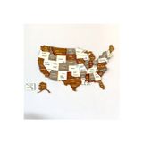 Colorfull Worlds 3 Boyutlu Ahşap Usa Haritası 60X37