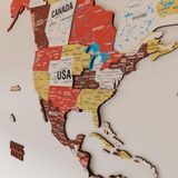 Colorfull Worlds 3D 3D Ahşap Dünya Haritası Duvar Tablosu – Renkli World Map Wall Art – Seyahat Takip Haritası (Push Pinli) – Ev & Ofis Dekoru – Hediye Fikri
