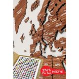 Colorfull Worlds 3D Ahşap Dünya Haritası Çok Katmanlı - Ingılızce