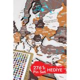 Colorfull Worlds 3d Ahşap Dünya Haritası Renkli Tasarım