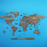 Colorfull Worlds Çok Katmanlı 3D Ahşap Dünya Haritası - ingilizce - İris - 150 x 80 cm
