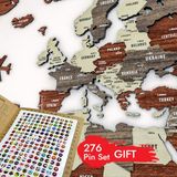 Colorfull Worlds Colorfull World Çok Katmanlı 3D Ahşap Dünya Haritası - ingilizce - Renkli - 150 x 80 cm