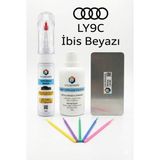 COLORGUARD Audi LY9C İbis Beyazı İğneli ve Fırçalı 2 si 1 Arada Rötuş Boyası Yüzey Temizleme Solüsyonu Profesyonel ve Çapaksız Rötuş Çeliği 5'li Uygulama Çubuğu Seti