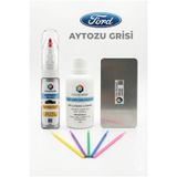 COLORGUARD Ford Aytozu Grisi Rötuş Boyası 2 si 1 Arada İğneli Fırçalı, Solüsyon, Çelik ve 5li Çubuk Seti