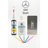 COLORGUARD Mercedes-Benz 040 Siyah İğneli ve Fırçalı 2 si 1 Arada Rötuş Boyası Yüzey Temizleme Solüsyonu Profesyonel ve Çapaksız Rötuş Çeliği 5'li Uygulama Çubuğu Seti