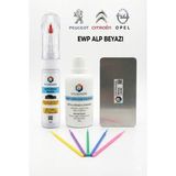 COLORGUARD Peugeot-Citröen-Opel Ewp Alp Beyazı İğneli ve Fırçalı 2 si 1 Arada Rötuş Boyası Yüzey Temizleme Solüsyonu Profesyonel ve Çapaksız Rötuş Çeliği 5'li Uygulama Çubuğu Seti