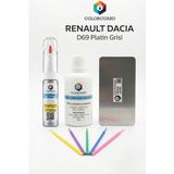 COLORGUARD Renault Dacia D69 Platin Grisi İğneli ve Fırçalı 2 si 1 Arada Rötuş Boyası Yüzey Temizleme Solüsyonu Profesyonel ve Çapaksız Rötuş Çeliği 5'li Uygulama Çubuğu Seti