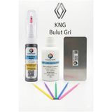 COLORGUARD Renault KNG Bulut Gri İğneli ve Fırçalı 2 si 1 Arada Rötuş Boyası Yüzey Temizleme Solüsyonu Profesyonel ve Çapaksız Rötuş Çeliği 5'li Uygulama Çubuğu Seti