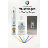COLORGUARD Volkswagen LC9A Saf Beyaz Rötuş Boyası İğneli Fırçalı, Solüsyon, Çelik ve 5li Çubuk Seti