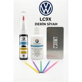 COLORGUARD Volkswagen LC9X Derin Siyah Rötuş Boyası 2 in 1 İğneli Fırçalı, Solüsyon, Çelik ve 5li Çubuk Seti