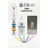 COLORGUARD VW-Seat-Škoda-Audi LB9A Şeker Beyazı Rötuş Boyası İğneli Fırçalı, Solüsyon, Çelik ve 5li Çubuk Seti
