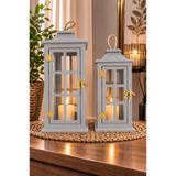 Colorido Candles COLORİDO DEKORATİF AMAÇLI AHŞAP 2 Lİ MUMLUK 30CM VE 25 CM