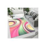 Colorix Carpet Dijital Baskı Dekoratif Kaymaz Taban Antibakteriyel Yıkanabilir Halı No:1063 Pembe 120 x 180