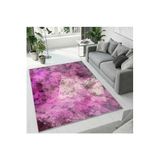 Colorix Carpet Dijital Baskı Dekoratif Kaymaz Taban Antibakteriyel Yıkanabilir Halı No:1240 Pembe 100 x 200