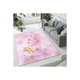 Colorix Carpet Dijital Baskı Dekoratif Kaymaz Taban Antibakteriyel Yıkanabilir Halı No:1292 Pembe 133 x 190