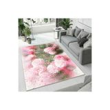 Colorix Carpet Dijital Baskı Dekoratif Kaymaz Taban Antibakteriyel Yıkanabilir Halı No:1390 Pembe 133 x 190