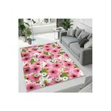 Colorix Carpet Dijital Baskı Dekoratif Kaymaz Taban Antibakteriyel Yıkanabilir Halı No:1413 Pembe 100 x 150