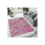 Colorix Carpet Dijital Baskı Dekoratif Kaymaz Taban Antibakteriyel Yıkanabilir Halı No:1447 Pembe 150 x 200