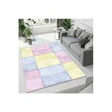 Colorix Carpet Dijital Baskı Dekoratif Kaymaz Taban Antibakteriyel Yıkanabilir Halı No:1512 Pembe 80 x 200