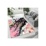 Colorix Carpet Dijital Baskı Dekoratif Kaymaz Taban Antibakteriyel Yıkanabilir Halı No:1782 Pembe 80 x 150