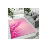 Colorix Carpet Dijital Baskı Dekoratif Kaymaz Taban Antibakteriyel Yıkanabilir Halı No:1881 Pembe 100 x 200