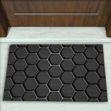 Colorix Carpet Geometrik Desenli Dekoratif Kapı Önü Paspası No: 1755 Siyah (Yazısız) 45 x 70