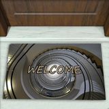 Colorix Carpet Merdiven Desenli Dekoratif Kapı Önü Paspası No: 1459 Gri (Welcome) 45 x 70