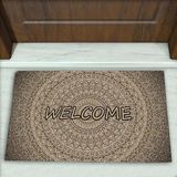 Colorix Carpet Modern Desenli Dekoratif Kapı Önü Paspası No: 1167 Kahverengi (Welcome) 45 x 70