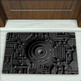 Colorix Carpet Modern Desenli Dekoratif Kapı Önü Paspası No: 1831 Siyah (Yazısız) 45 x 70