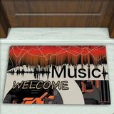 Colorix Carpet Müzik Desenli Dekoratif Kapı Önü Paspası No: 2197 - Çok Renkli - Welcome