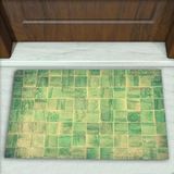 Colorix Carpet Yeşil Taş Desenli Dekoratif Kapı Önü Paspası No: 1054 Yeşil (Yazısız) 45 x 70
