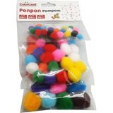 Colorland 60 Adet Renkli Ponpon Sanatsal Malzemeler Eğlenceli Kullanım için Çeşitli Boyutlarda
