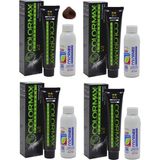 Colormax 5.43 Koyu Kahve Dore Bakır Saç Boyası+ 4X90 ML Oksidan Krem