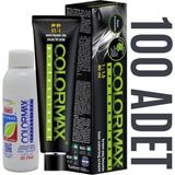Colormax Kuaför Seti 60 ml 100 Adet Saç Boyası + 100 Adet 90 ml Oksidan - Set boya
