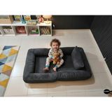 Colormix Bebek Yer Yatağı - Taşınabilir Bebek Oyun Alanı ve Aktivite Minderi - Bebek Odası Dekoratif Yatak - Antrasit