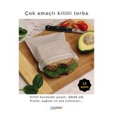 Colorpak Çok Amaçlı Kilitli Torba 23X31 cm Kilitli Kalın Buzdolabı Poşeti Sandviç Beslenme Torbası - 10 adet