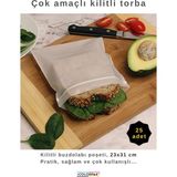 Colorpak Çok Amaçlı Kilitli Torba 23X31 cm Kilitli Kalın Buzdolabı Poşeti Sandviç Beslenme Torbası - 25 adet