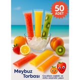 Colorpak Kilitli Meybuzz Poşeti 50 Adet 5,5x22 cm Ev Yapımı Dondurma ve Meyve Suyu Buz Torbası