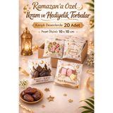 COLORPAK Ramazan Temalı Karışık Poşet – Şeker Lokum Hediyelik İçin Bantlı Jelatin Torba 10x10 cm