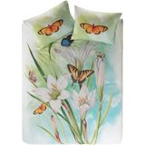 Colorpool Butterfly Valley 160x220 cm Açık Yeşil Tek Kişilik Nevresim Takımı