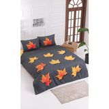 Colorpool Falling Leaves 200x220 cm Antrasit Çift Kişilik Nevresim Takımı