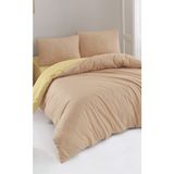 Colorpool Go Earth 200x220 cm Açık Karamel-Açık Hardal Çift Kişilik Nevresim Takımı