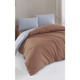 Colorpool Softly 200x220 cm Açık İndigo-Karamel Çift Kişilik Nevresim Takımı